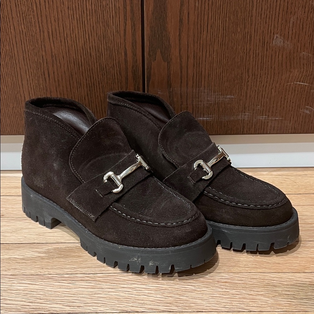 Steve Madden Leon Chocolate Suede Ankle Booties